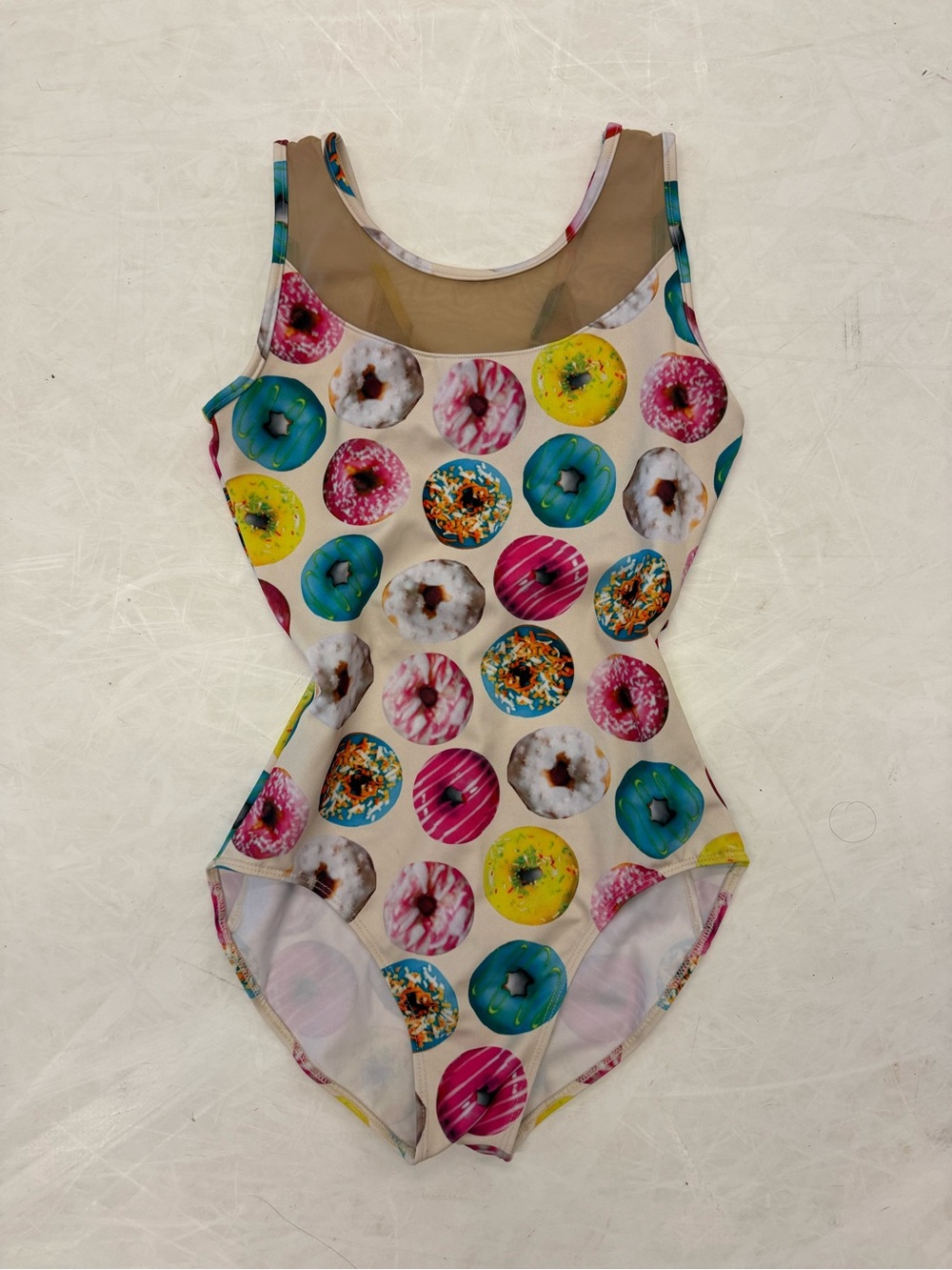 Donut-Print Leotard / Bodysuit - Multicolor